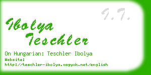 ibolya teschler business card